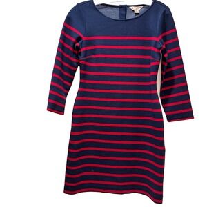 BROOKS BROTHERS Nautical‎ Women's Navy Red Stripe Knit Dress XS #B